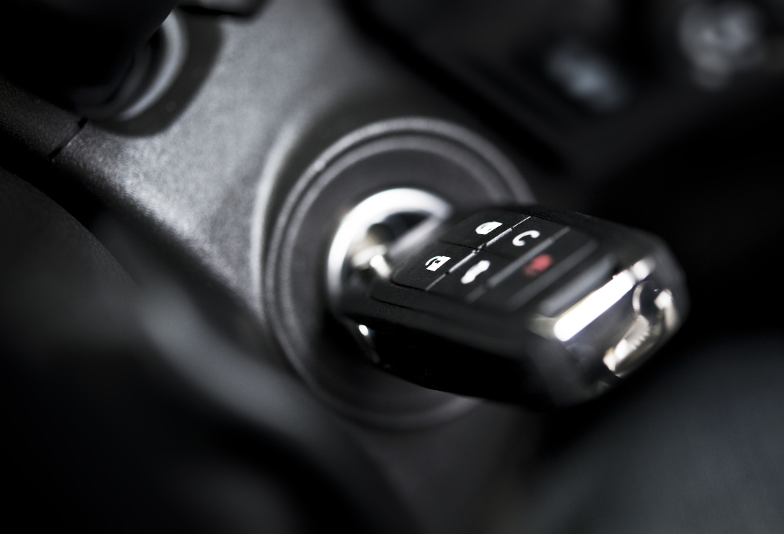 A car key in the ignition to show what SERMI certification means for you.