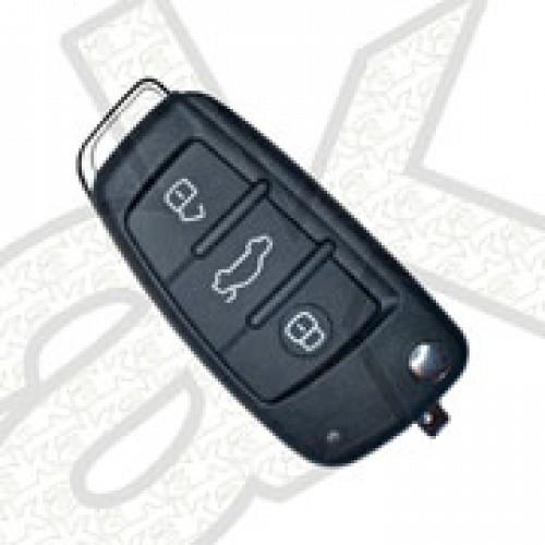 KDNB02 – AUDI style flip 3 button remote with transponder on pcb