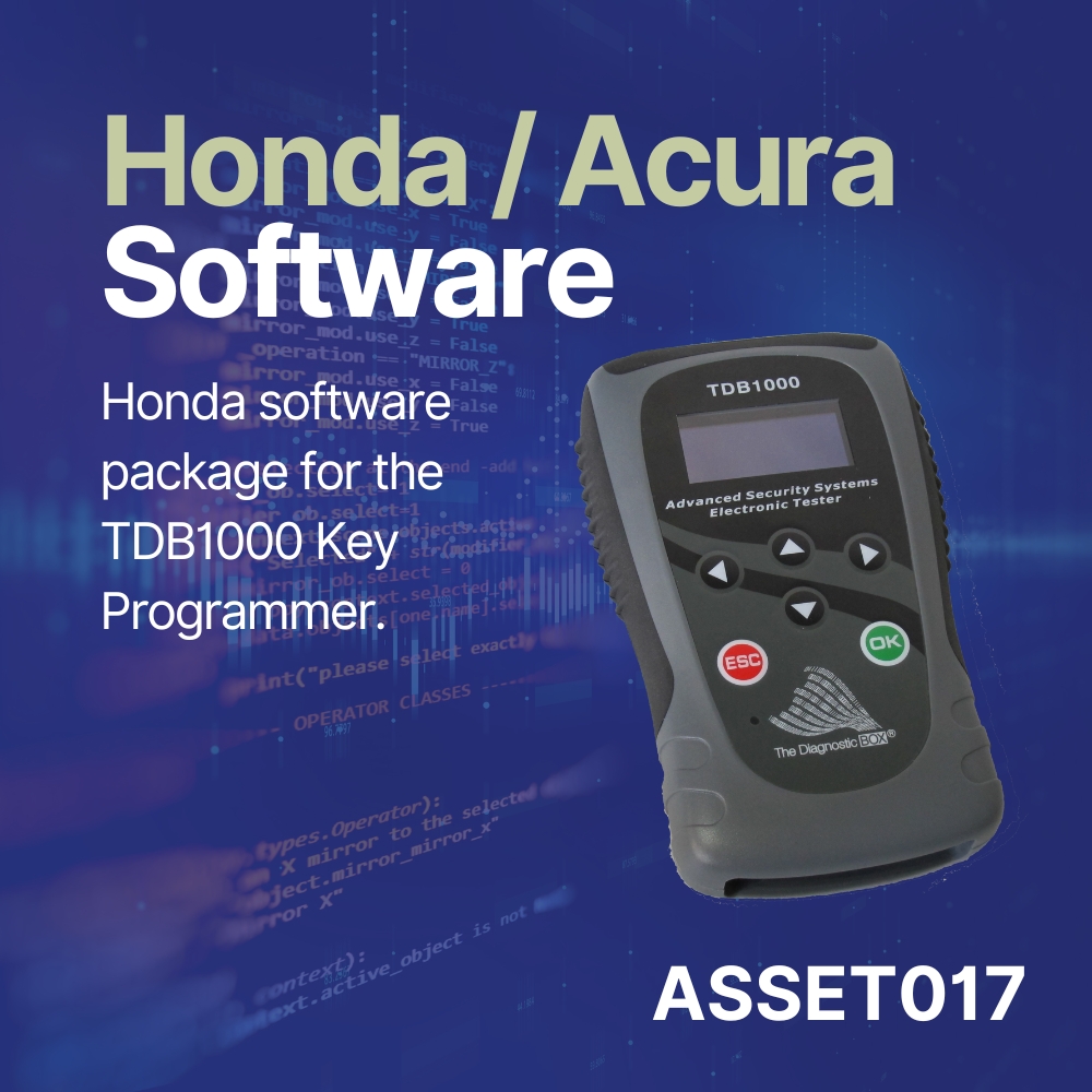 ASSET017 – Honda / Acura software for TDB1000 with TDB740