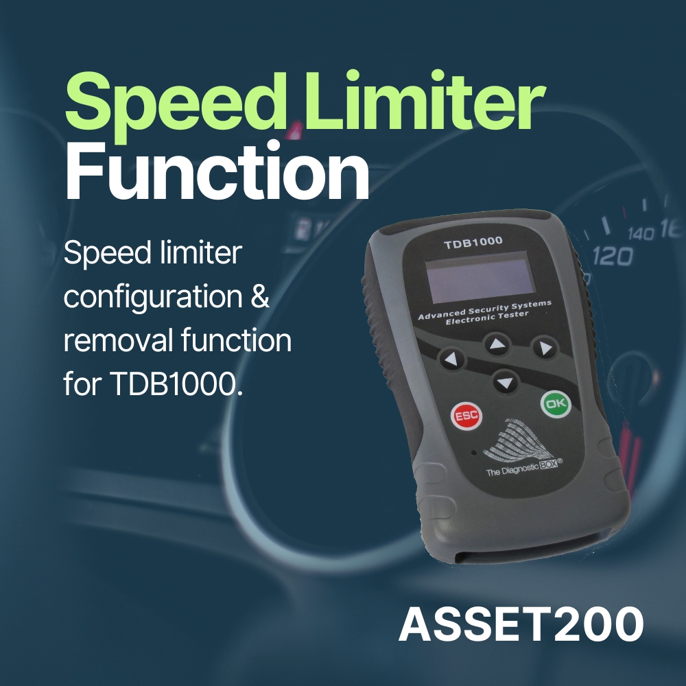 ASSET200 – Speed limiting configuration & removal function for TDB1000